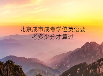 北京成市成人高考學位英語
